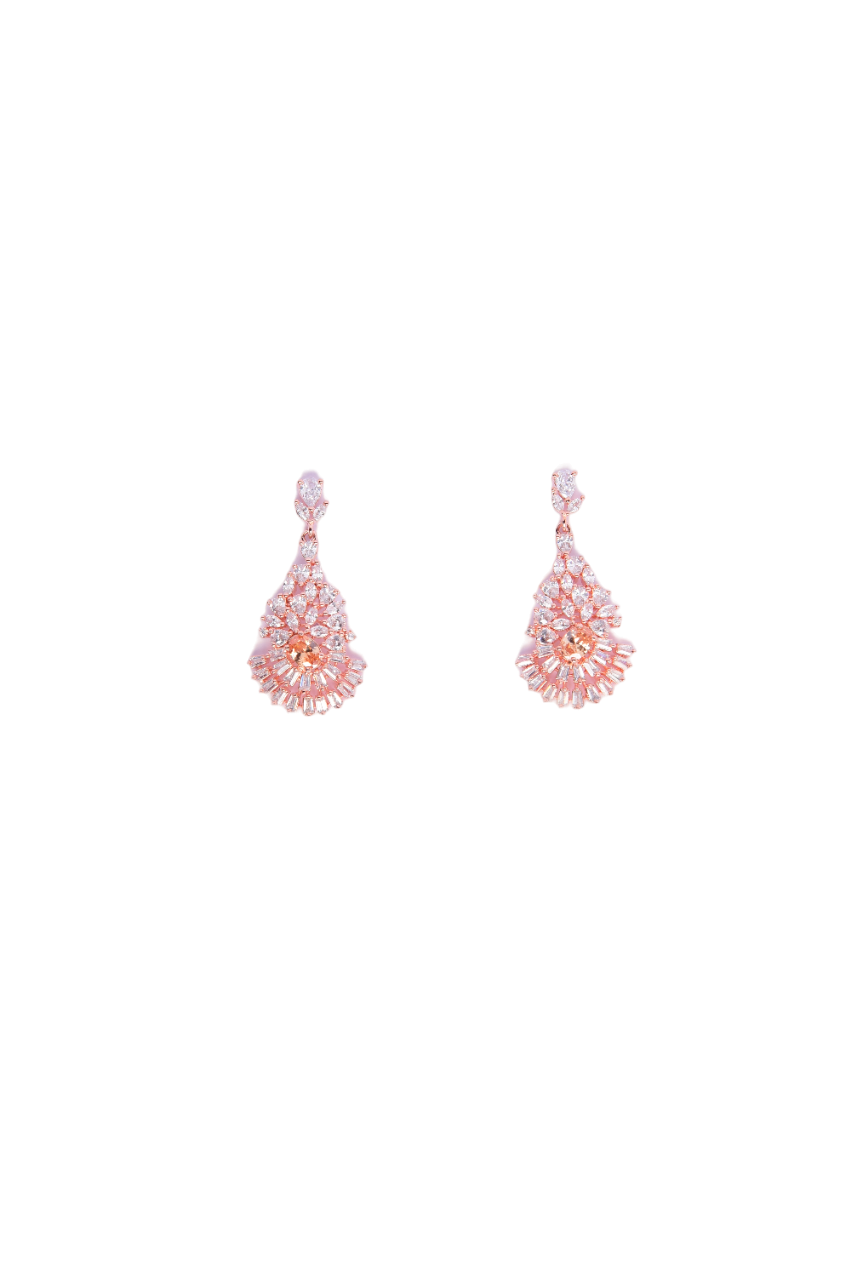 Namokriti Elegant Crystal Drop Earrings with Sparkling Center Stone – Perfect for Special Occasions